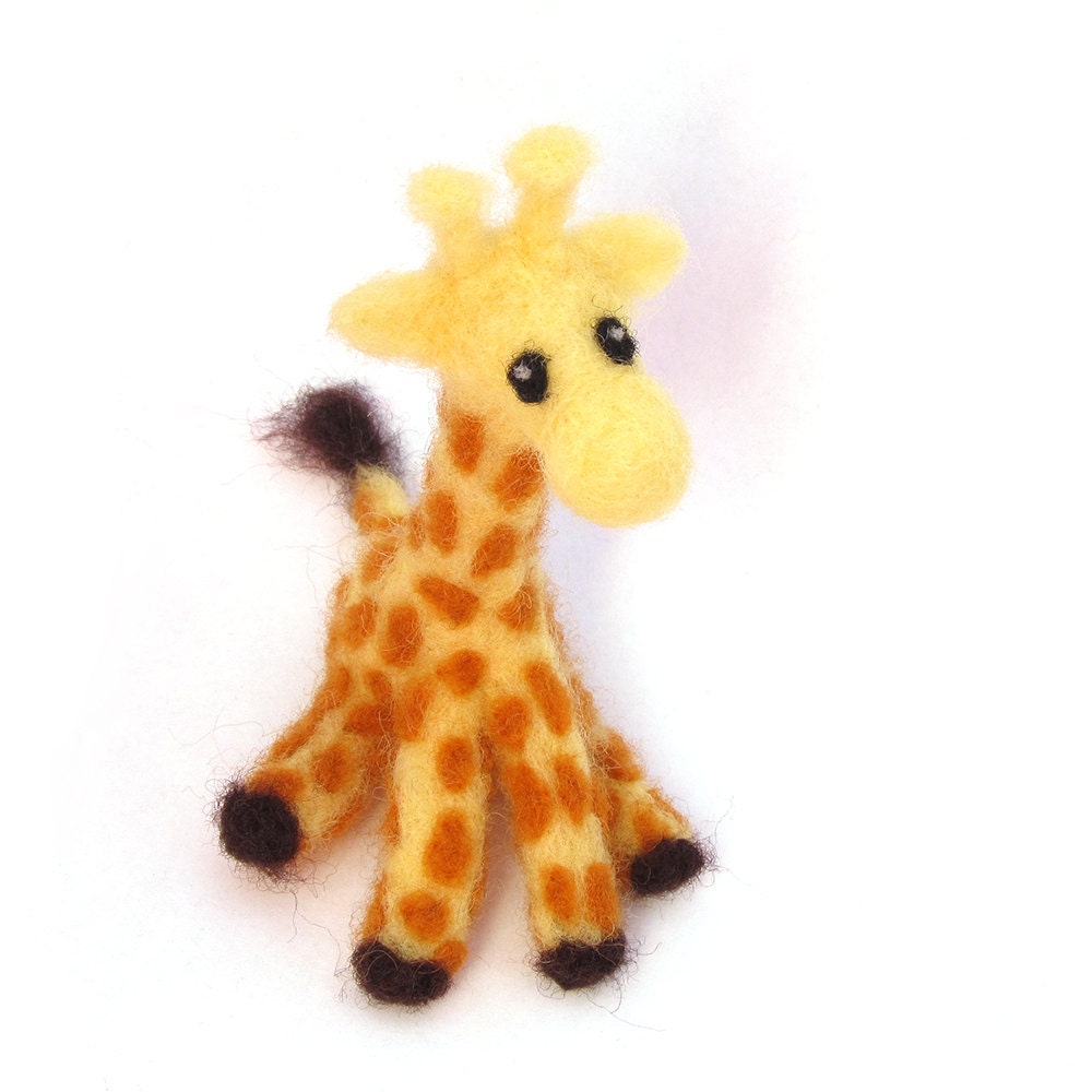 Needle felted Giraffe felt animal Cute wool felt by drudruchu
