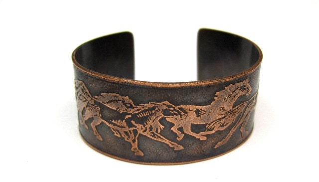 Wild Horses - Etched Cuff Design