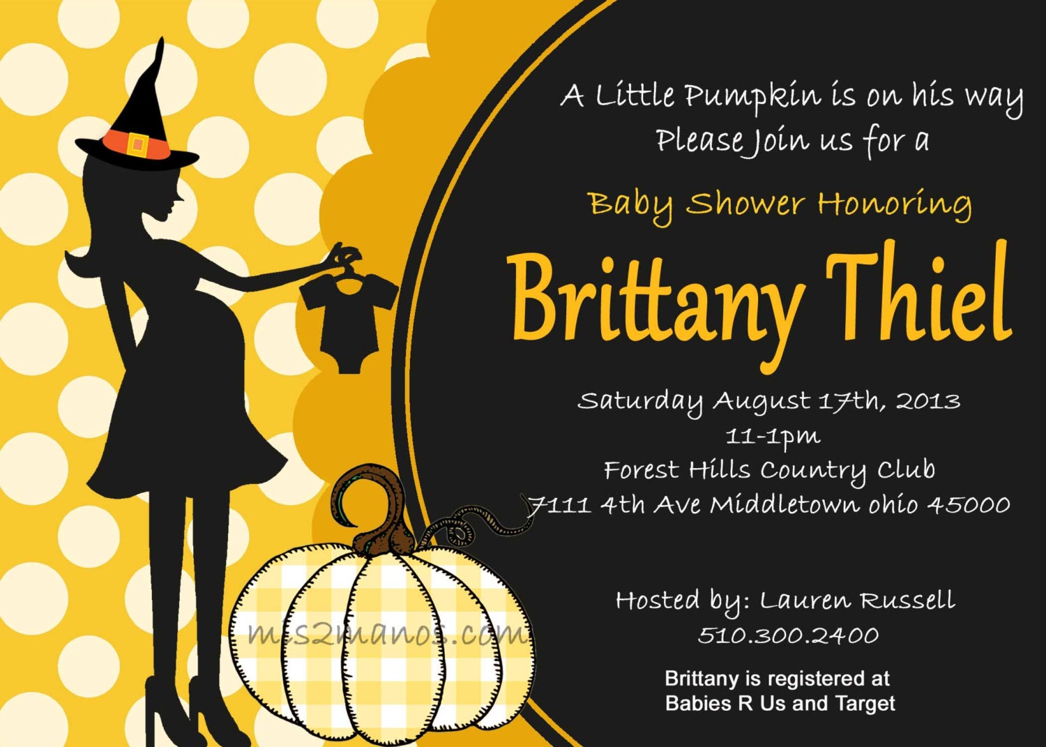 Halloween Baby Shower Invitation Pumpking Baby Shower Invites Mom-to ...