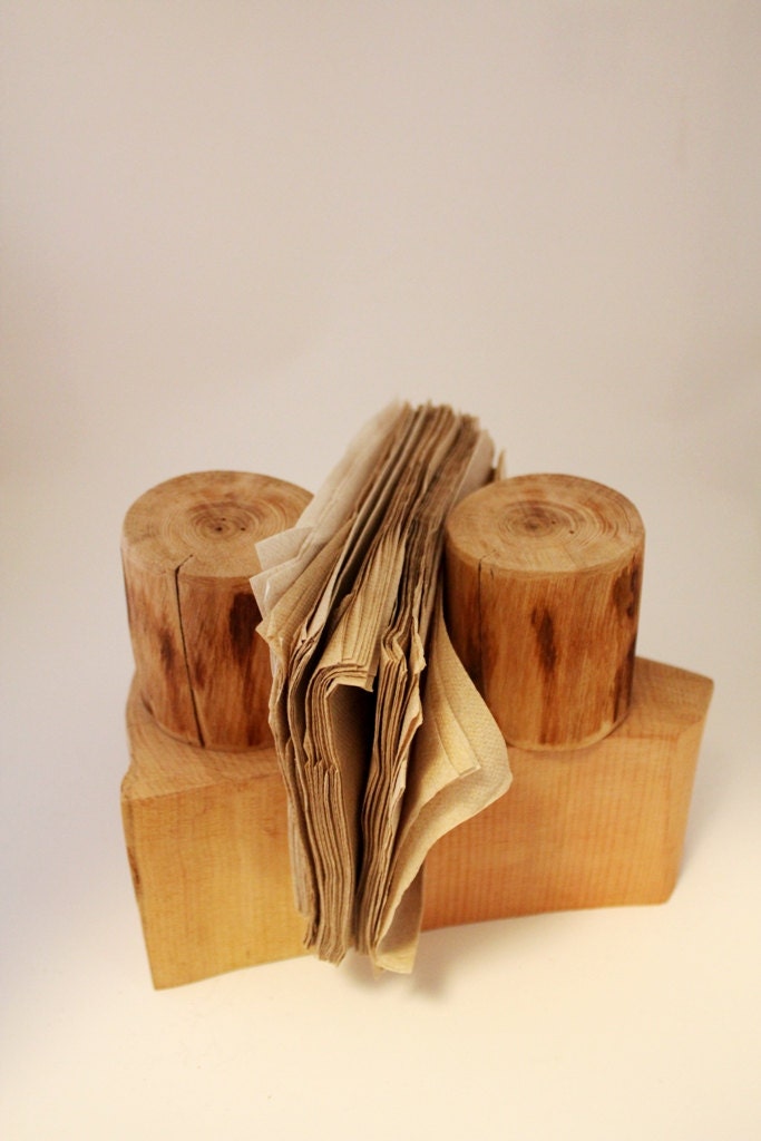 Rustic Dining Tabletop Wood Napkin Holder by BessiesCreations