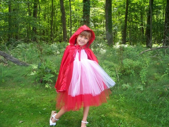 Items similar to Little Red Riding Hood Costume. Tutu dress with cape