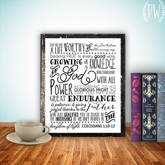 Bible Verse subway art printable Scripture by PrintableWisdom
