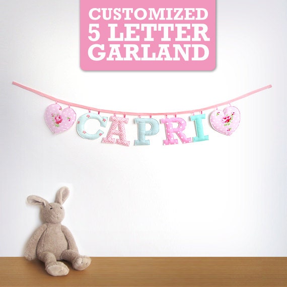 Customized Handmade Fabric Garlands - 5 Letter Name Il_570xn