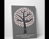 Wedding Guest Book Poster - Guest Book Tree - Wedding Guestbook Tree - 100 Signatures - Art Gallery Wrapped Canvas