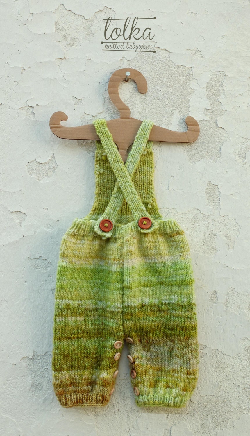Handmade baby overall with 100 merino wool in lots of by LolkaWear
