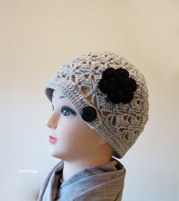 Grey Crochet Women Hat Handmade Teen HatsGray by TheCCVillage