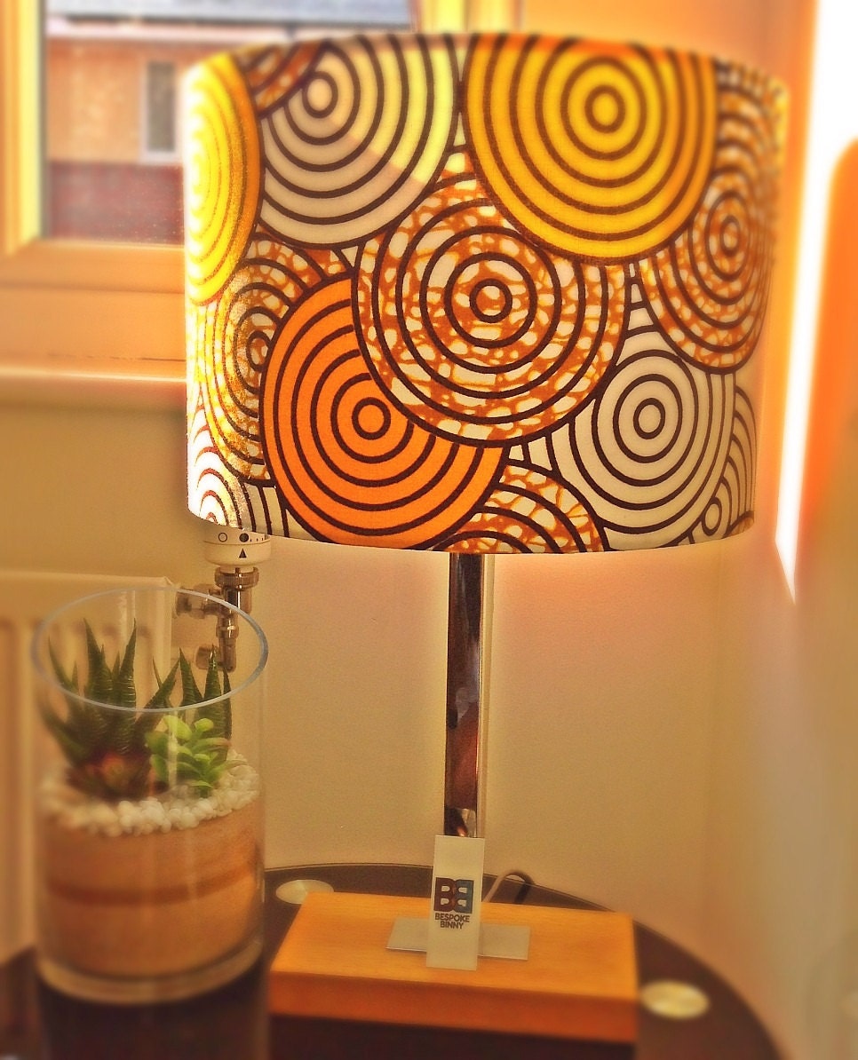 Handmade Lampshade - 30 cm - Sunshine Yellow African Print Fabric