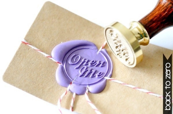 Personalized Open Me Gold Plated Wax Seal Stamp x 1 - BacktoZero