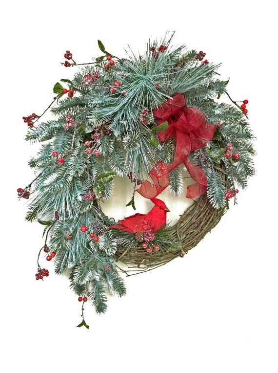 Winter Wreath Christmas Wreath Holiday Wreath by AdorabellaWreaths