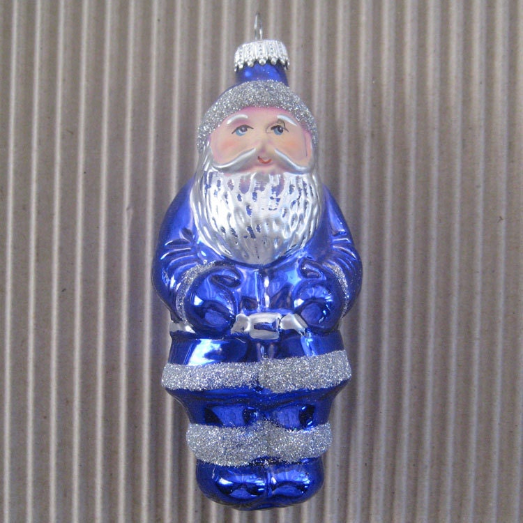 Vintage Christmas Ornament Krebs Lauscha Blue by SeasideMarket
