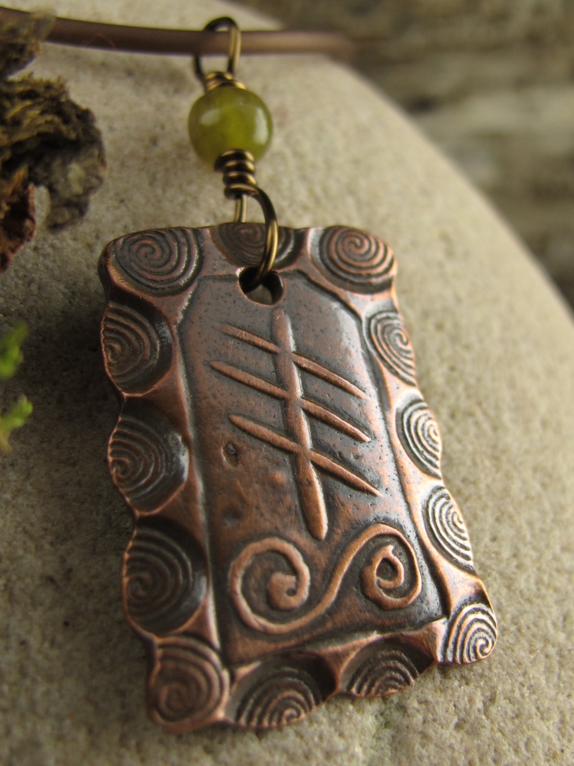 Reed Celtic Tree Astrology Ogham Copper by soulharborjewelry