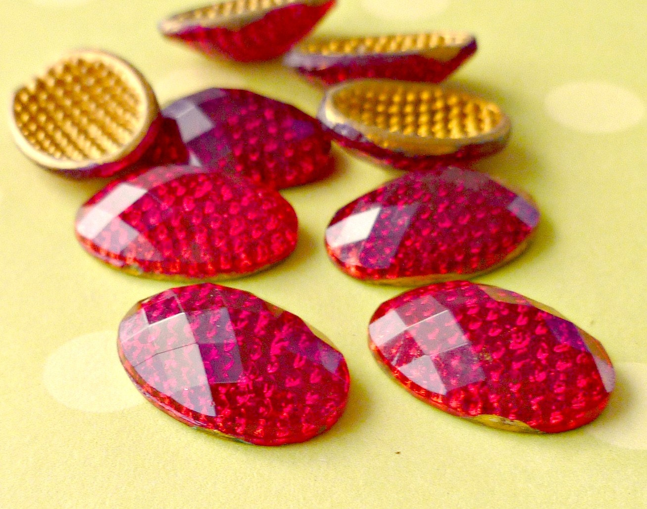 Vintage Red Light Bumpy Textured Glass by SunshineButtercup