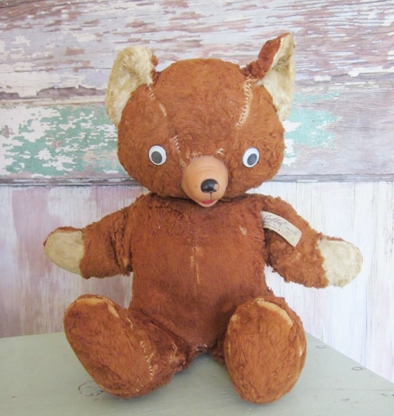 Vintage Cubbi Gund Teddy Bear Rubber Face by ShabbyVintageHome