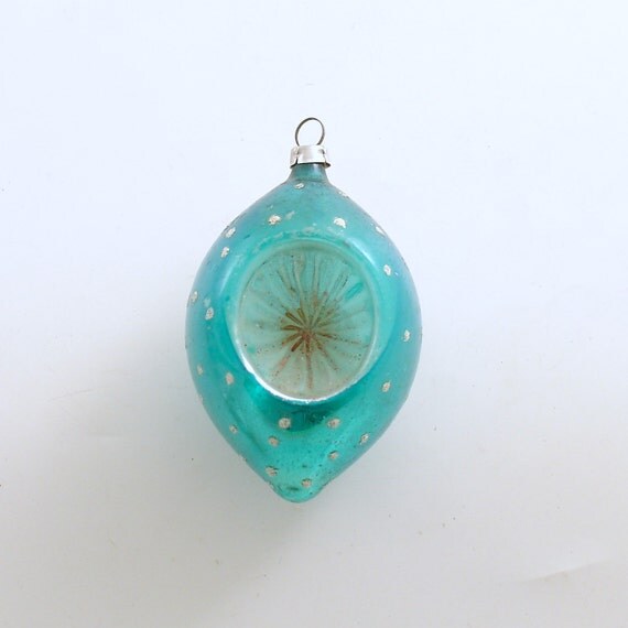 vintage glass christmas ornament polka dot teardrop by vintage glass christmas ornament polka dot teardrop by