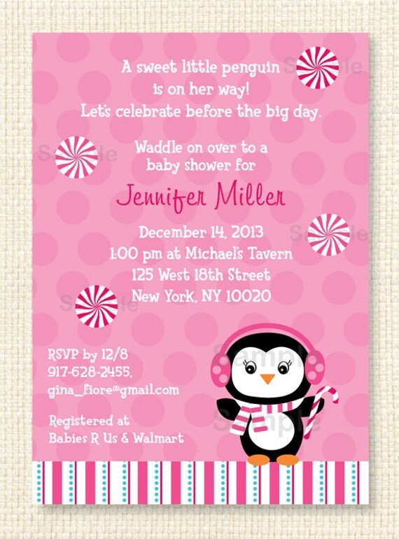 Penguin Baby Shower Invitation Printable by LittlePrintsParties