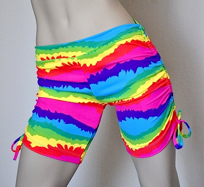 Hot Yoga Shorts Rainbow Tie Dye Bermuda Style Item By Sxyfitness 1062