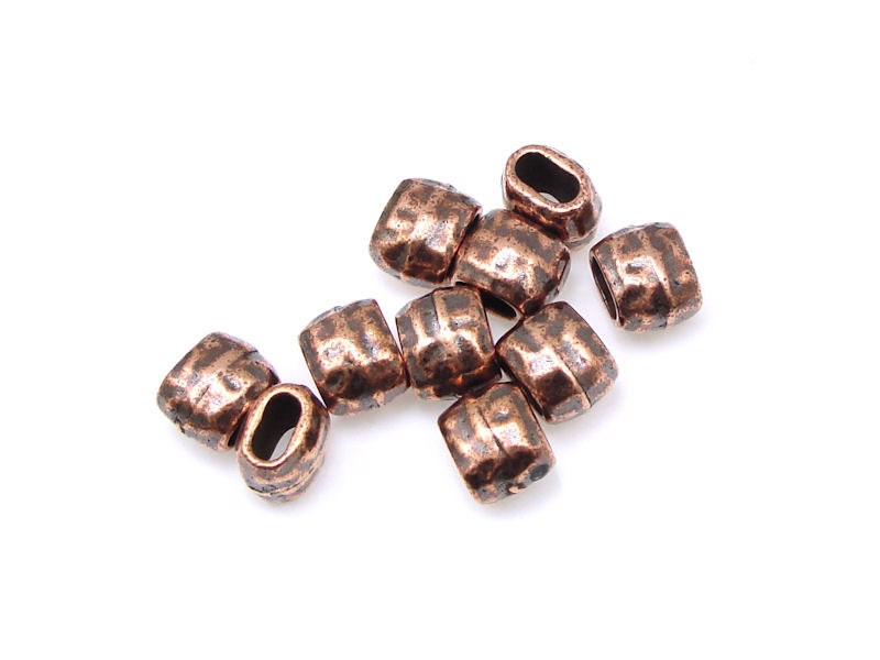 Leather Crimp Beads 4mm x 2mm ID TierraCast by LythaStudios