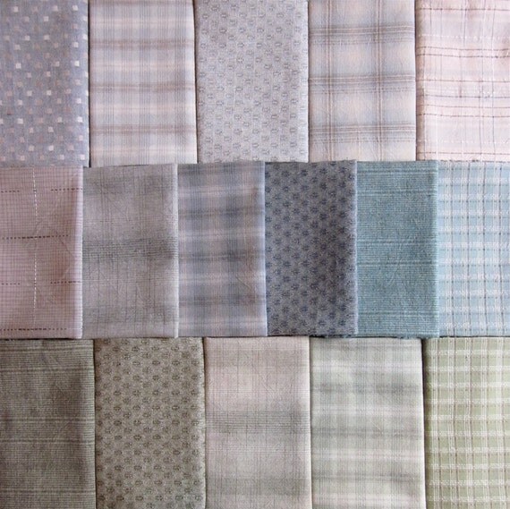 Items similar to Japanese Taupe fabrics 16 icy blue and green fat