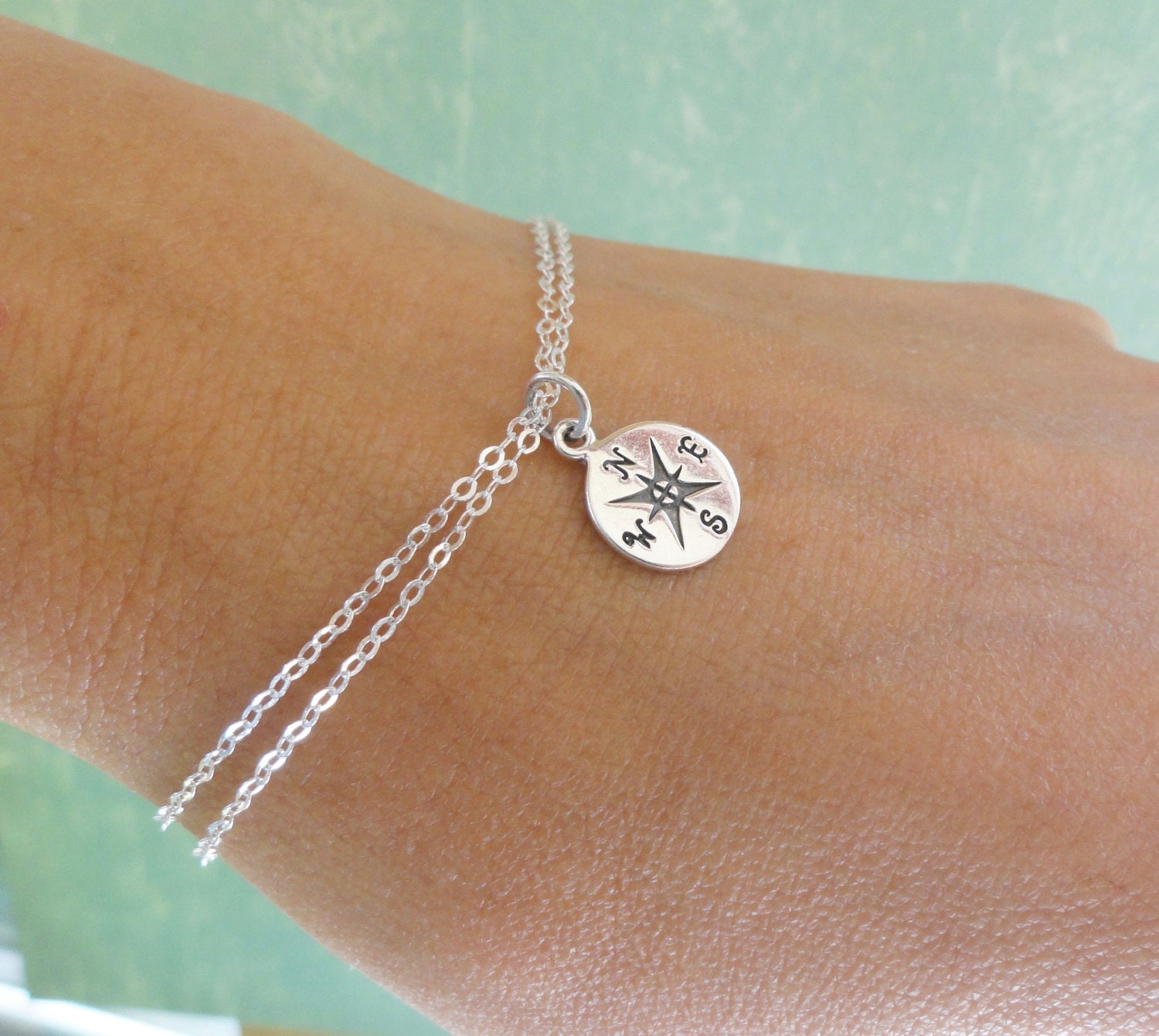 Compass charm bracelet friendship bracelet GOLD or by BriguysGirls