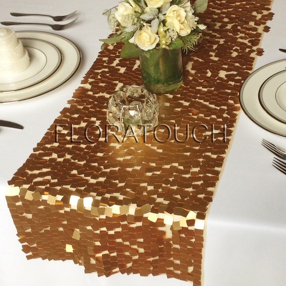 Square Dazzle square Table Wedding  Gold Runner Runner table Table runner Sequin table