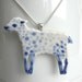 Lamb necklace - Handpainted Blue Delft Porcelain
