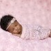 Baby girl headband dainty crochet mohair triple flower with pearls, skinny elastic headband.