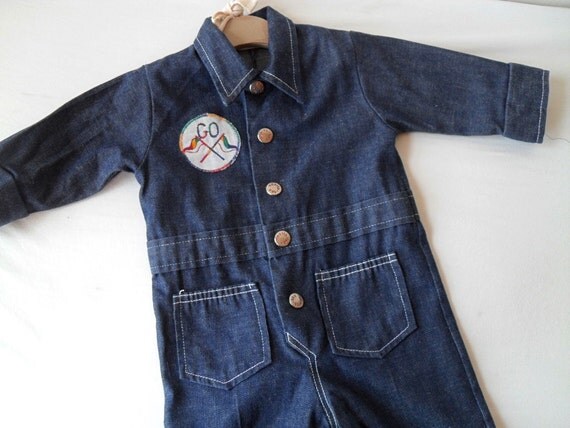 Vintage Toddler Denim Jumpsuit Mechanic Halloween by FlyingAce