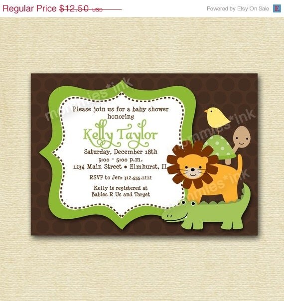 10% Off Holiday Sale Mod Safari Stack ... Baby Shower Invitation - PRINTABLE INVITATION DESIGN Il_570xn