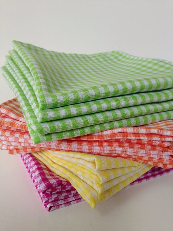 4 Cloth Picnic Napkins Gingham Party by PeppermintPinwheels