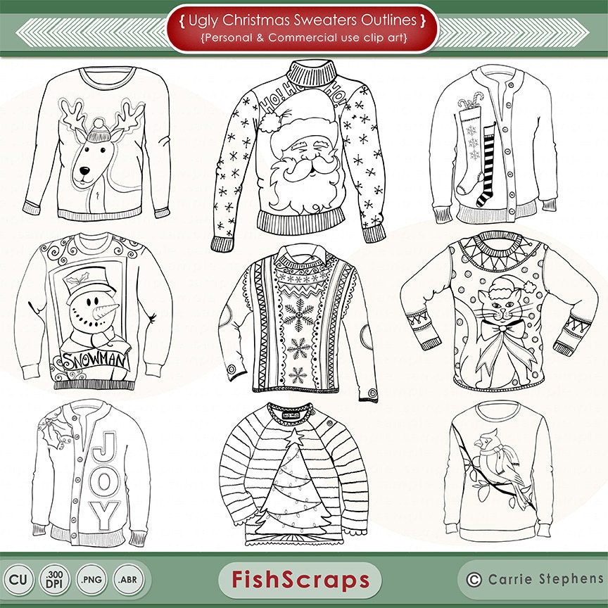 ugly christmas sweater coloring pages - photo #12