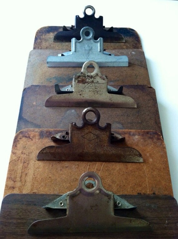 Set of 5 vintage clipboards by haberdasheryefs on Etsy