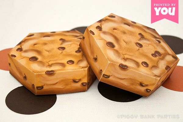 Cookie Favor Box : DIY Printable Chocolate Chip Biscuit PDF - Instant Download Il_570xn