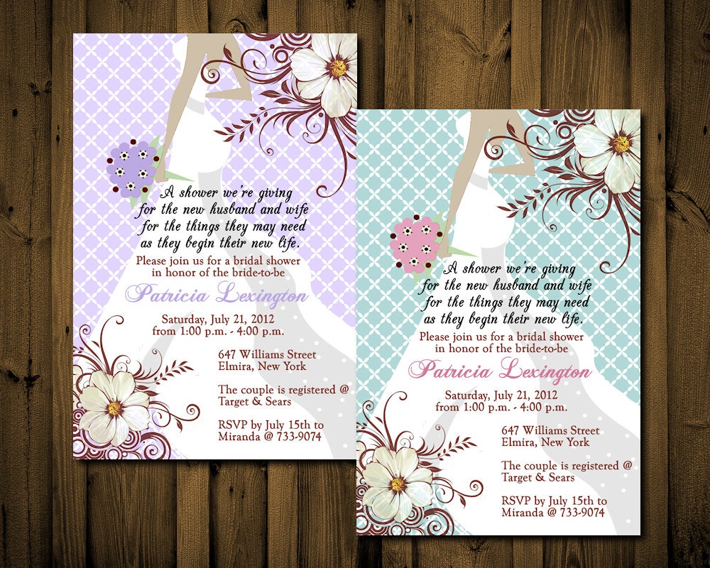 Victorian Bridal Shower Invitations Chic YOU PRINT DIGITAL Any Color ...