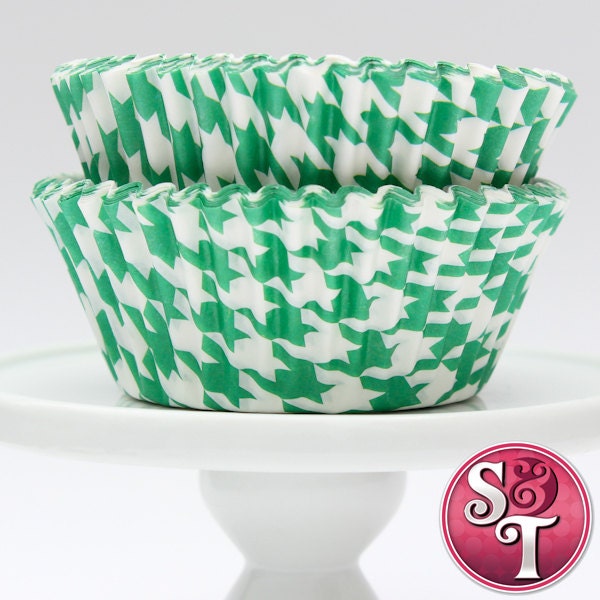 Green GREASEPROOF Houndstooth Baking Cups Cupcake Liners - Quantity 50 Il_570xn