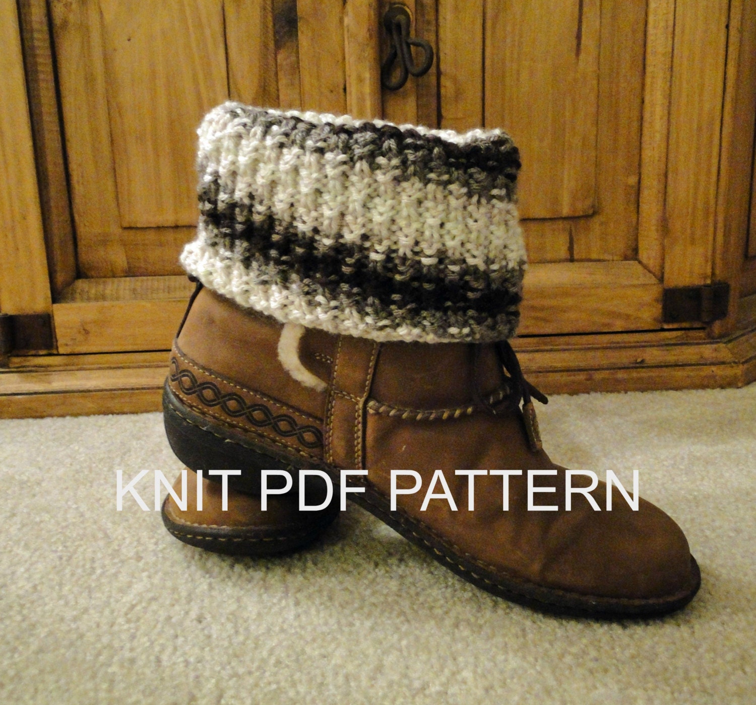 PDF PATTERN Knit Boot Cuff Leg Warmers for by karensstitchnitch