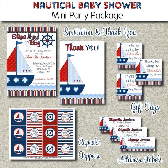 Nautical Sailboat Baby Shower Party Package - DIY Printables Il_570xn