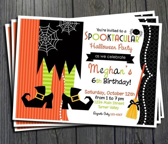 Halloween Birthday Party Invitation - Printable Halloween Invitation Il_570xn