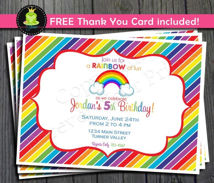 Rainbow Birthday Invitation - Over The Rainbow Party Il_570xn
