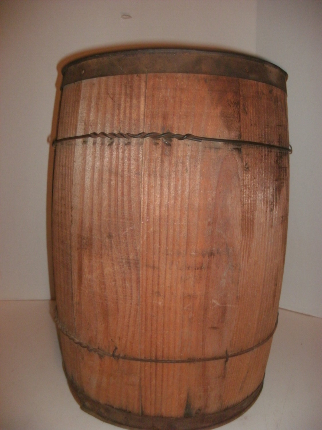 Vintage Wood Barrel Wooden Nail Keg by MEMORIESNMORE on Etsy