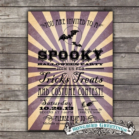 DIY Halloween spooky party invitation--customizable Il_570xn
