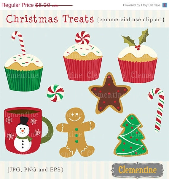 40% OFF SALE Christmas Treats clip art images, Christmas clipart, Christmas vector, royalty free clip art- Instant Download Il_570xn