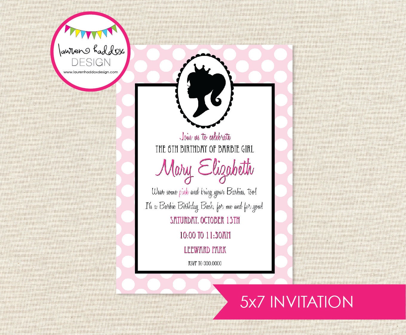 DIY, Barbie Birthday Invitation Il_570xn