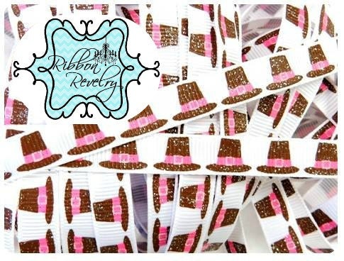 Fabulous Thanksgiving glitter pink pilgrim hats on 3/8" grosgrain ribbon Il_570xn