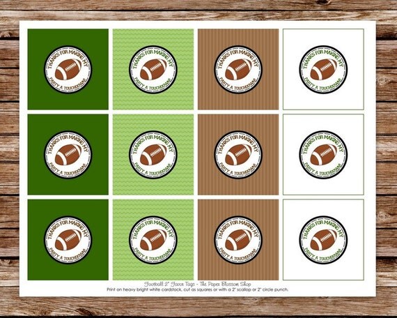 INSTANT DOWNLOAD - Printable Football Birthday Party Favor Tags Il_570xn