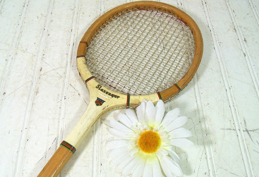 Retro Wooden Squash Racquet Vintage Slazenger by DivineOrders