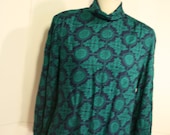 Pendleton Country Sophisticates Skirt & Blouse size 14 Green Blue floral print - GrammyKayFinds