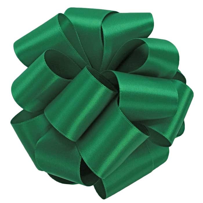 Green Satin Ribbon 1 1 2 Emerald Double By CottageCraftsOnline