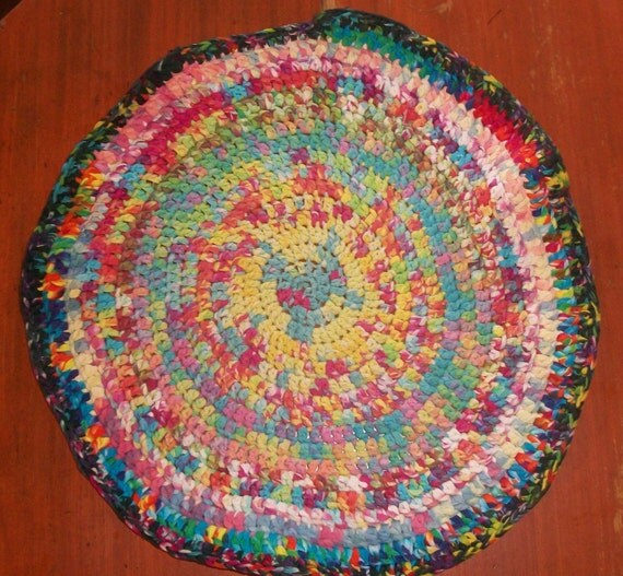 Rainbow Tie Dye Rag Rug by LivelyTrifles on Etsy