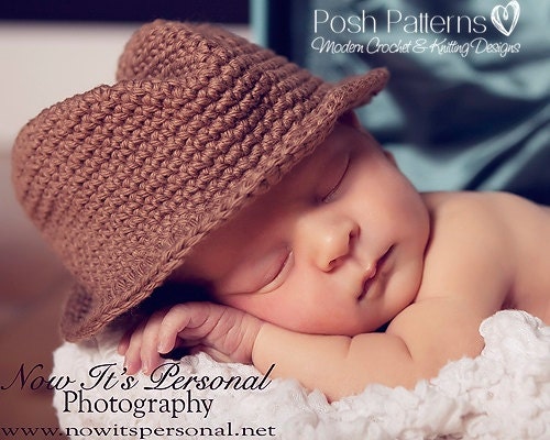 Crochet PATTERN Baby Fedora Little Man Hat Cowboy by ...