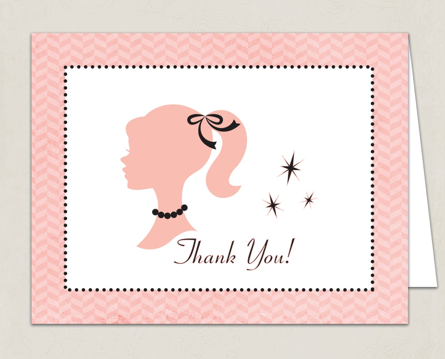 Instant Download-THANK YOU Note-Vintage "Barbie" Inspired Collection - DIY Printable by The Splendid Shindig Il_570xn